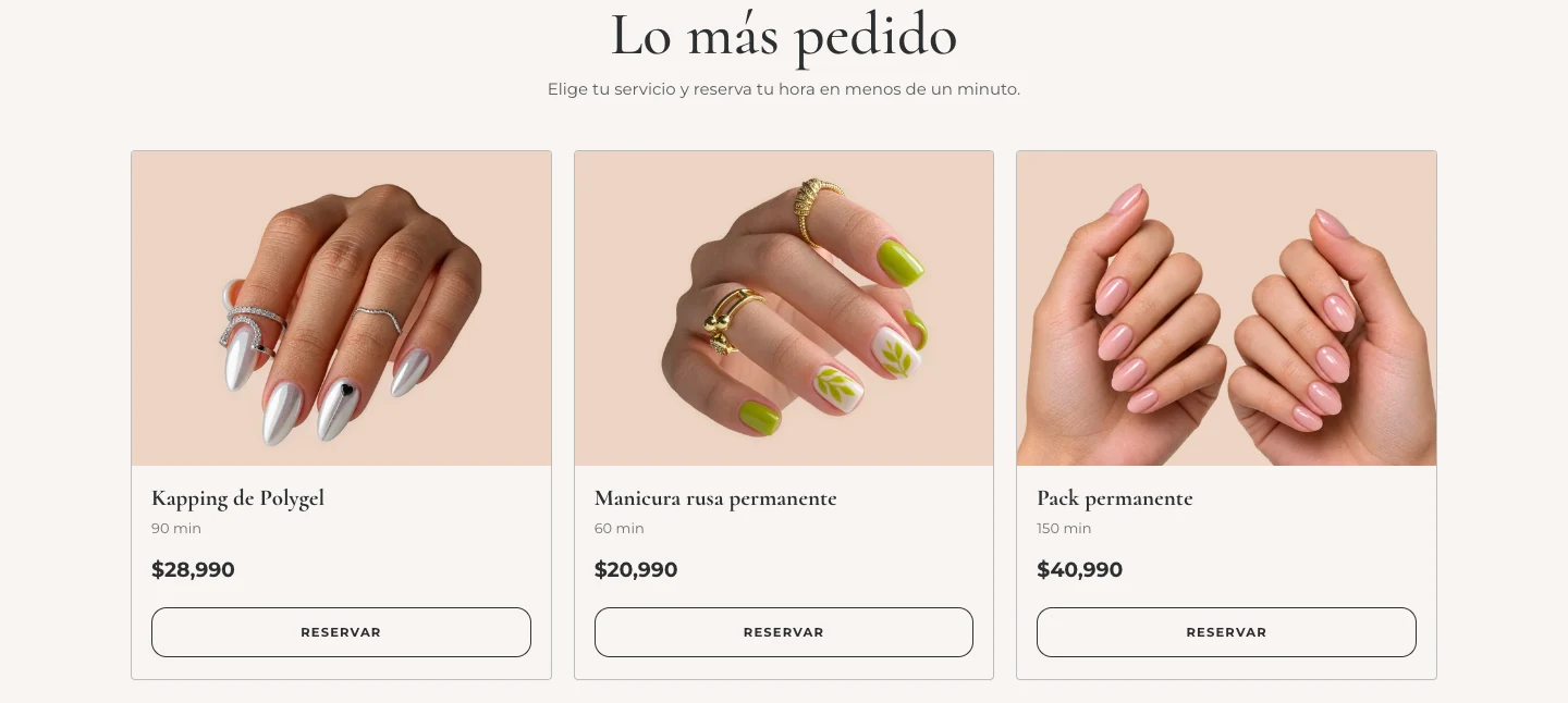 Servicios más pedidos de GABIWORLD Nails