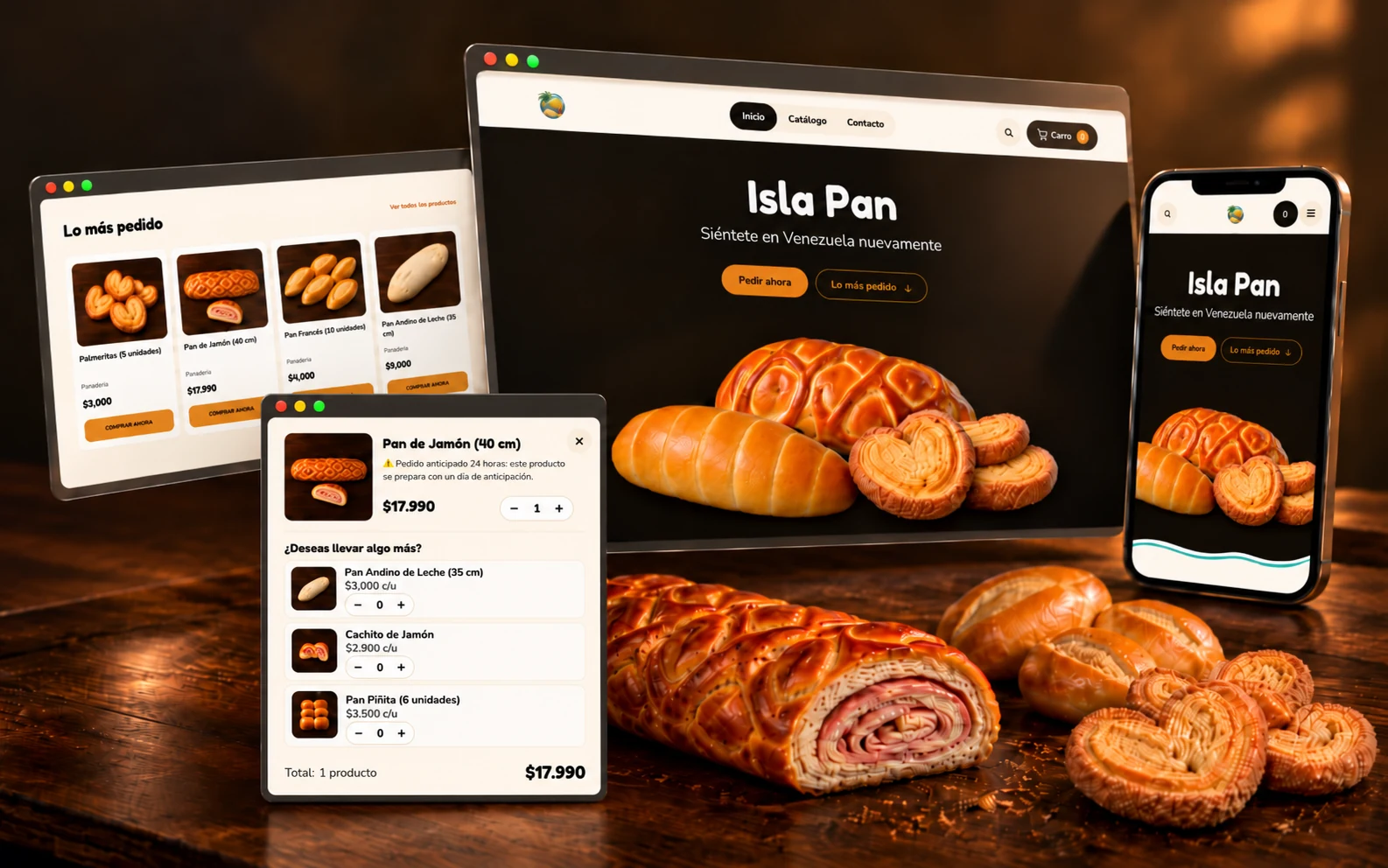 Tienda online de Isla Pan en computador y celular